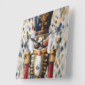 Waterverf geïllustreerde kerst notenkraker vierkante klok (Hoek)