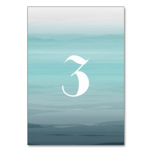 Waterverf Geïnspireerd Blauwgroen ombre Wedding Kaart