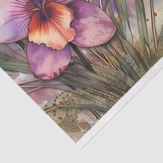 Waterverf Geïnspireerd Bloemen Decoupage Tissuepapier (Detail)