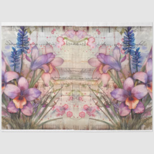 Waterverf Geïnspireerd Bloemen Decoupage Tissuepapier