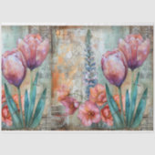 Waterverf Geïnspireerd Bloemen Decoupage Tissuepapier (Voorkant)