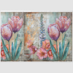 Waterverf  Geïnspireerd Bloemen Decoupage Tissuepapier