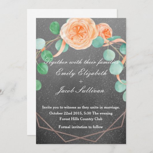 Waterverf geïnspireerd bruiloft Golden Daisy - Bla Save The Date (Voorkant / Achterkant)