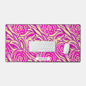Waterverf Geïnspireerd Hot Pink Rozen Pattern Bureaumat (Keyboard & Muis)