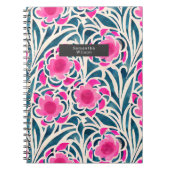 Waterverf geïnspireerd roze + blauwe botanische fl notitieboek (Voorkant)