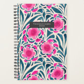 Waterverf geïnspireerd roze + blauwe botanische fl planner (Voorkant)