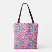 Waterverf geïnspireerd roze Floral Tote Bag (Achterkant)