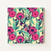 Waterverf geïnspireerd roze + groene botanische fl notitieboek (Achterkant)