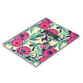 Waterverf geïnspireerd roze + groene botanische fl notitieboek (Linkerzijde)