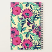 Waterverf geïnspireerd roze + groene botanische fl planner (Achterkant)