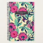 Waterverf geïnspireerd roze   groene botanische fl planner<br><div class="desc">Waterverf geïnspireerd groen en roze bloempatroon</div>