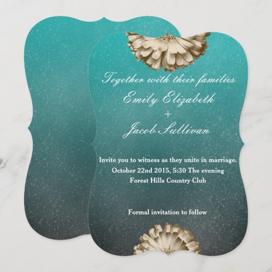 Waterverf geïnspireerde bruiloft Golden Daisy - Bl Save The Date (Voorkant / Achterkant)