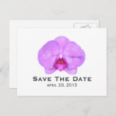 Waterverf geïnspireerde orchidee Save the Date Bri Aankondigingskaart (Voorkant / Achterkant)