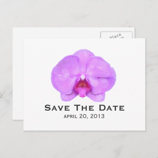 Waterverf geïnspireerde orchidee Save the Date Bri Aankondigingskaart (Voorkant / Achterkant)