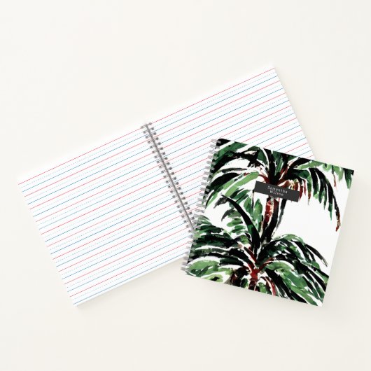Waterverf geïnspireerde palmbomen notitieboek (Binnen)