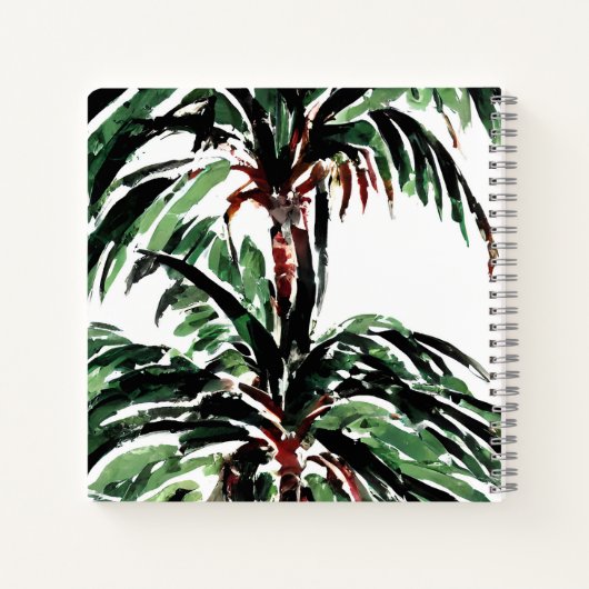 Waterverf geïnspireerde palmbomen notitieboek (Achterkant)