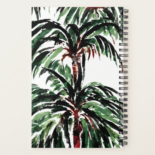 Waterverf geïnspireerde palmbomen planner (Achterkant)