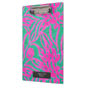 Waterverf geïnspireerde roze Aqua Damask Floral Klembord (Links)