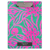 Waterverf geïnspireerde roze Aqua Damask Floral Klembord (Voorkant)