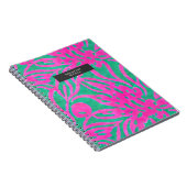 Waterverf geïnspireerde roze Aqua Damask Floral Pl Notitieboek (Rechterzijde)