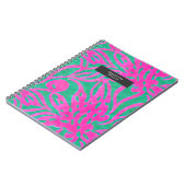 Waterverf geïnspireerde roze Aqua Damask Floral Pl Notitieboek (Linkerzijde)