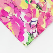 Waterverf geïnspireerde roze blauwe Floral Fleece Deken (Hoek)