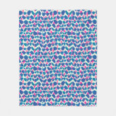 Waterverf geïnspireerde roze en blauwe boho dot fleece deken (Voorkant)