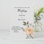 Waterverf geïnspireerde uitnodiging voor weddensch (Staand voorkant)