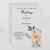 Waterverf geïnspireerde uitnodiging voor weddensch (Voorkant / Achterkant)