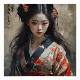 Waterverf Geisha nr. 14 Perfect Poster