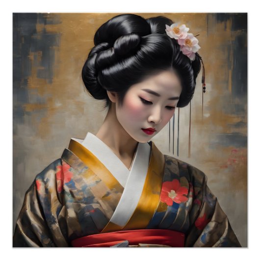 Waterverf Geisha nr. 15 Perfect Poster (Voorkant)