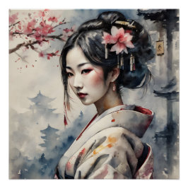 Waterverf Geisha nr. 1 Perfect Poster