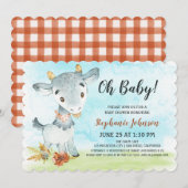 Waterverf Geit Baby shower Boerderij Invitation Kaart (Voorkant / Achterkant)