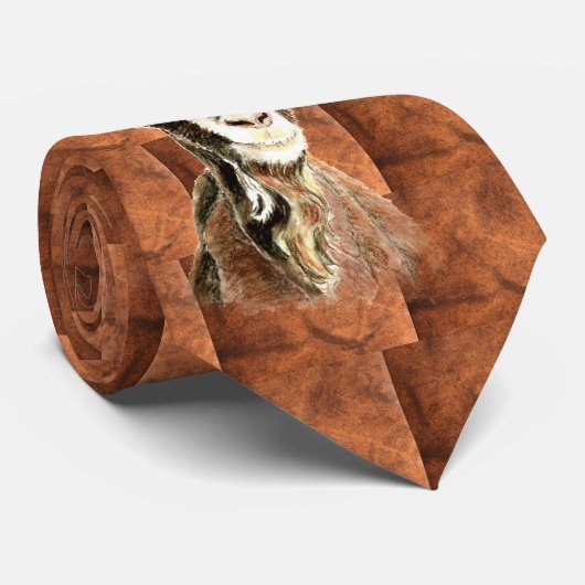 Waterverf Geit Boerderij Animal Pattern Art Stropdas (Opgerold)