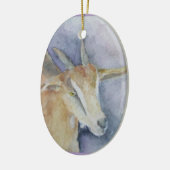 Waterverf Geitornament Keramisch Ornament (Links)