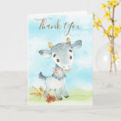 Waterverf Geitte Boerderij Kaart (Gele Bloem)