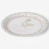 Waterverf Gekke Gans 1e verjaardag Papieren Bordje (Gekanteld)