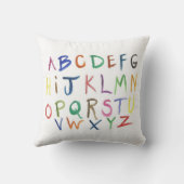 Waterverf gekleurd alfabet piloot kleurig kussen (Achterkant)