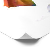 Waterverf gekleurd Bunting Song Bird Poster (Hoek)