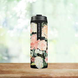 Waterverf, gekleurd, Floral Bouquet Thermosbeker