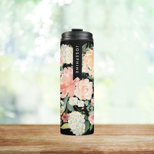 Waterverf, gekleurd, Floral Bouquet Thermosbeker
