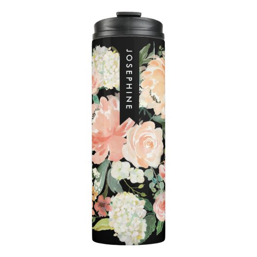 Waterverf, gekleurd, Floral Bouquet Thermosbeker (Voorkant)