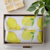 Waterverf gekleurd lemmetje geel fruitpatroon tissuepapier (Geschenk)