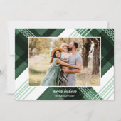 Waterverf gekleurd met groene kerstfoto feestdagenkaart (Voorkant)