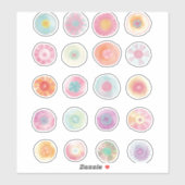 Waterverf gekleurde cirkelventiel Abstract Sticker (Vel)