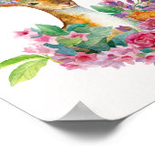 Waterverf gekleurde Floral Baby Deer Baby Nursery Poster (Hoek)