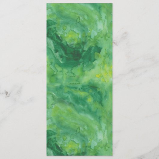 Waterverf gekleurde Floral Wedding Menu-kaarten Menu (Achterkant)