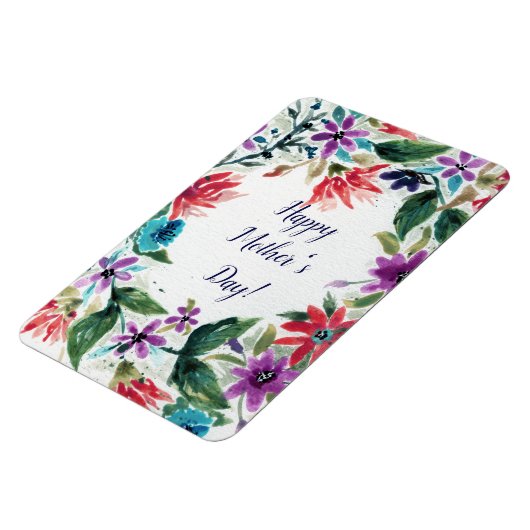 Waterverf gekleurde Floral Wreate Moederdag Magneet (Linkerzijde)