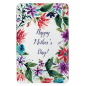 Waterverf gekleurde Floral Wreate Moederdag Magneet (Verticaal)