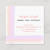 Waterverf gekleurde penseellijn snijdt artiest vierkante visitekaartje (Achterkant)